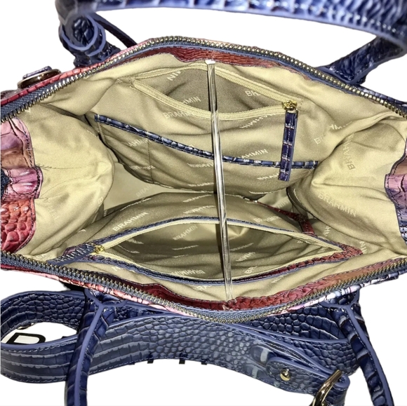 Brahmin DREAMER OMBRE MELBOURNE Leather CAROLINE Satchel Crossbody Purple New‎ - Picture 11 of 13